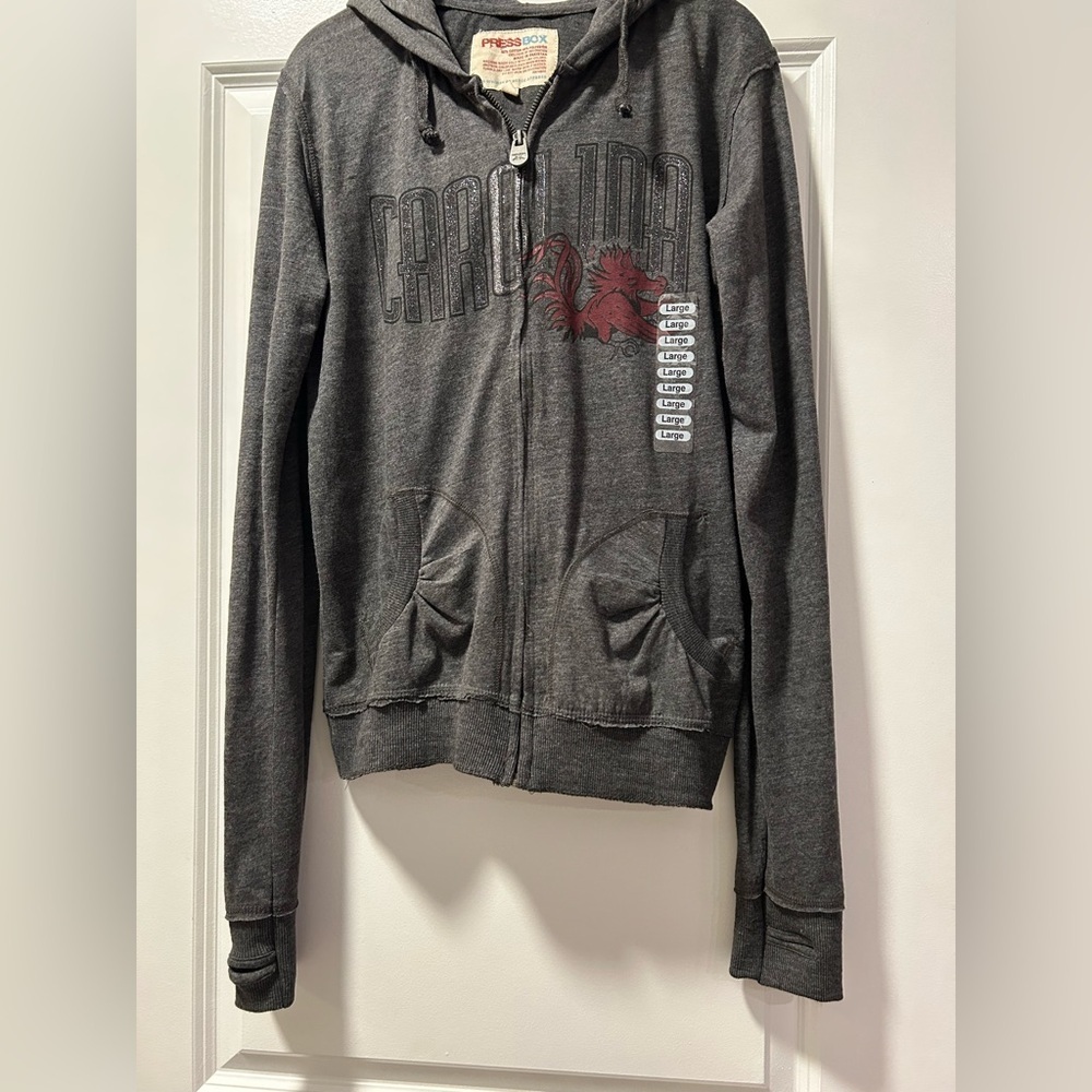 Pressbox Gray Zip-Up South Carolina Gamecocks‎ Hoodie
